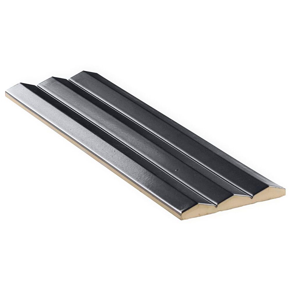 Soho Studio Accordion Metallic Gray 5" x 16" Porcelain Tile, , large