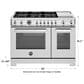 Bertazzoni Professional 7.0 Cu. Ft. Freestanding Dual Fuel Range in Stainless Steel, , large