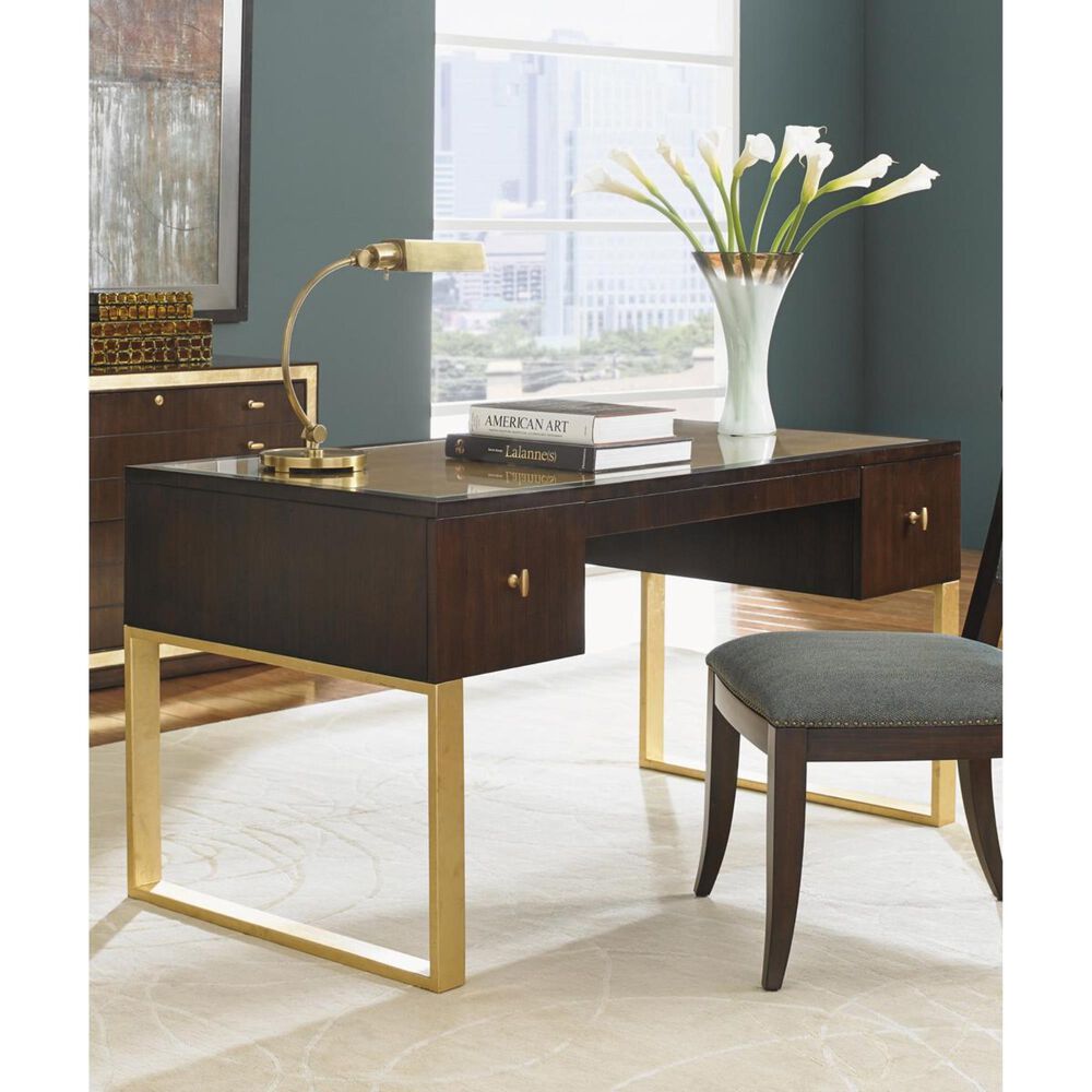 Sligh Bel Aire Melrose Writing Desk with Gold Base in Walnut, , large