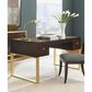 Sligh Bel Aire Melrose Writing Desk with Gold Base in Walnut, , large