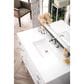 James Martin Vanities Addison 48" Single Bathroom Vanity in Glossy White with 3 cm White Zeus Quartz Top and Rectangular Sink, , large