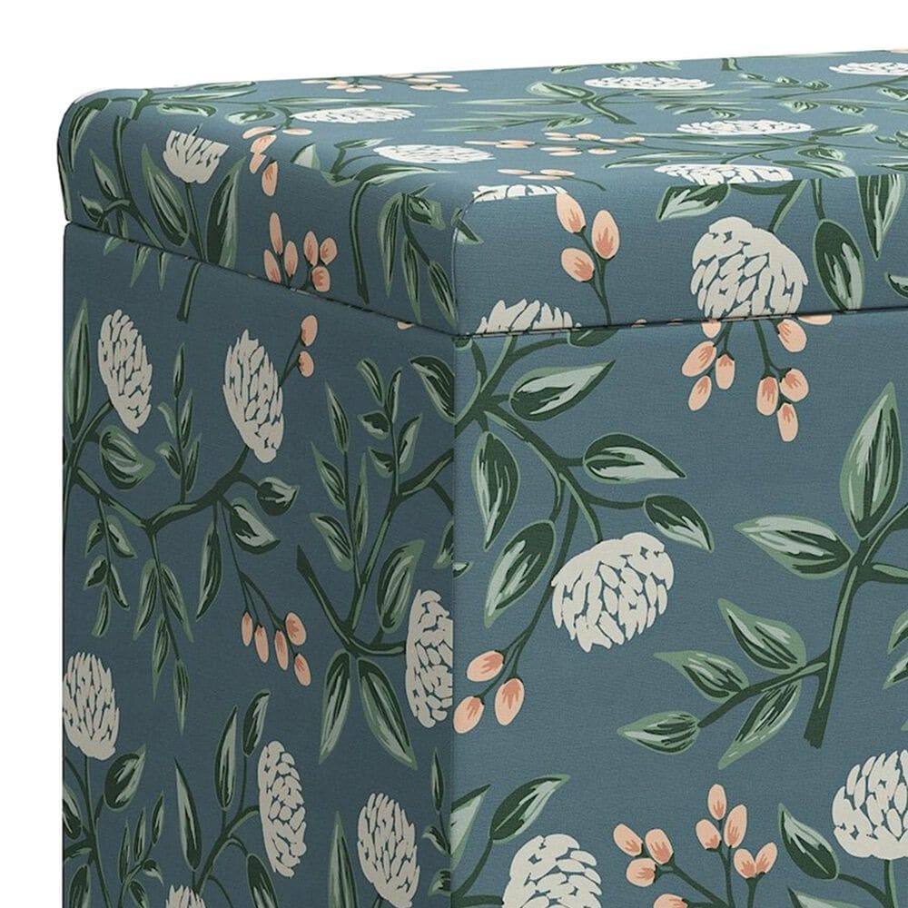 Rifle Paper Co Crafted by Cloth &amp; Company Willie Storage Bench in Peonies Emerald, , large