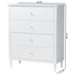 Baxton Studio Roni 4-Drawer Chest in White, , large