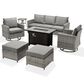 HOMLUX 7 Piece Outdoor Patio Set in Dark Gray, , large
