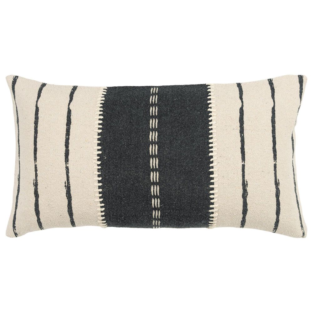 Rizzy Home Donny Osmond 14" x 26" Pillow Cover in Charcoal and Ivory, , large
