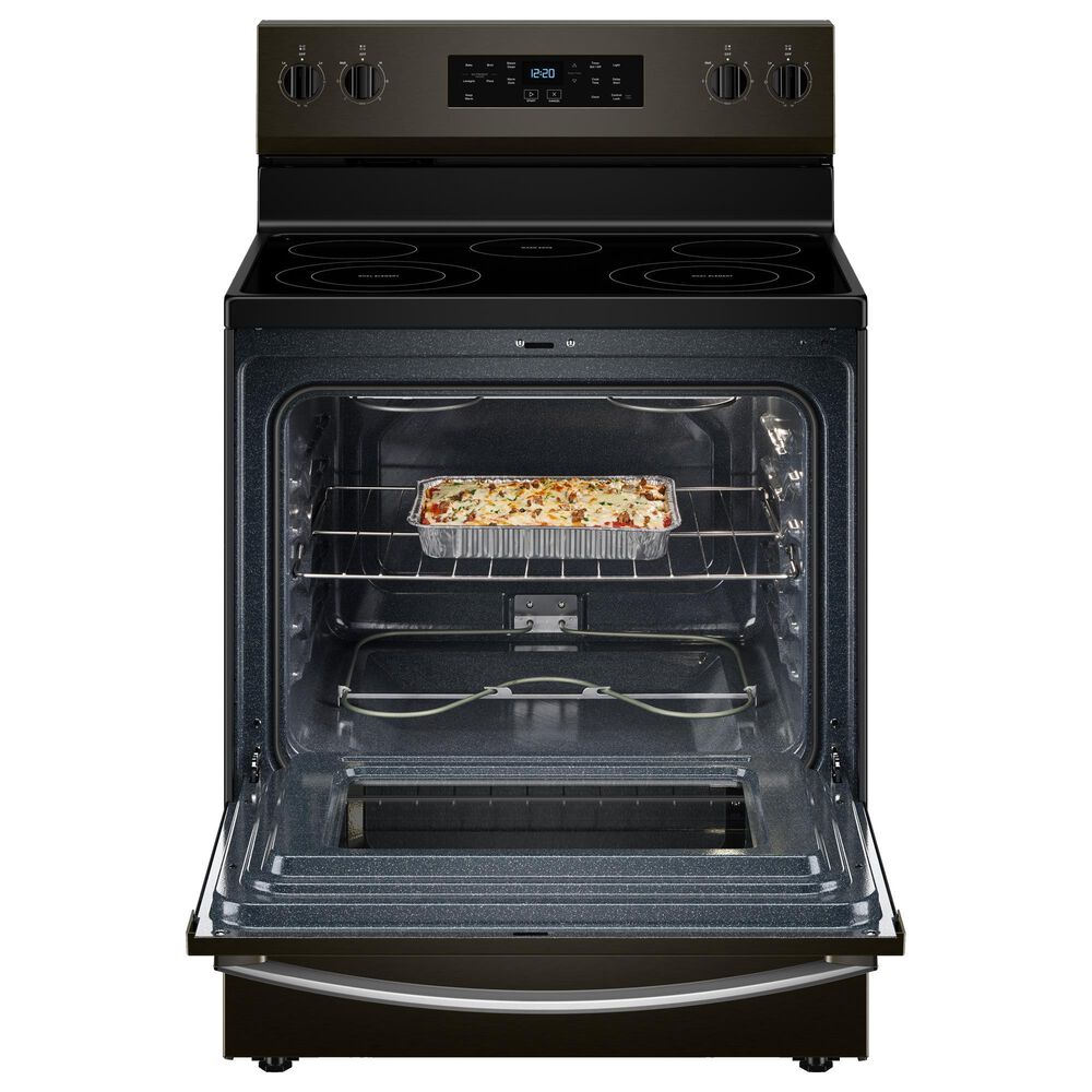 Whirlpool 5.3 Cu. Ft. Electric Range with Steam Clean in Black Stainless Steel, , large