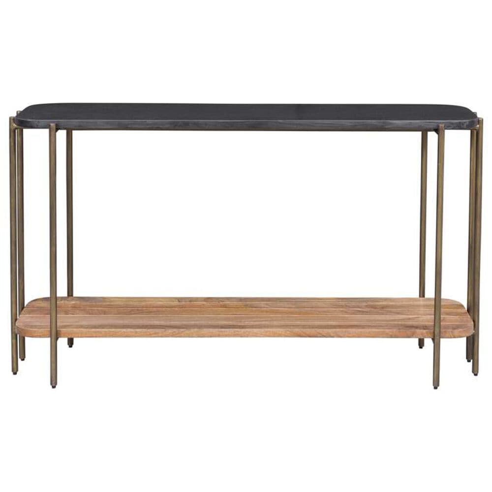 Bassett Mirror Company Adrienne Console Table in Natural, Black and Antique Brass, , large