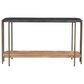 Bassett Mirror Company Adrienne Console Table in Natural, Black and Antique Brass, , large