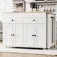 HOMLUX 75" Kitchen Island with Extendable Dining Table in White, , large