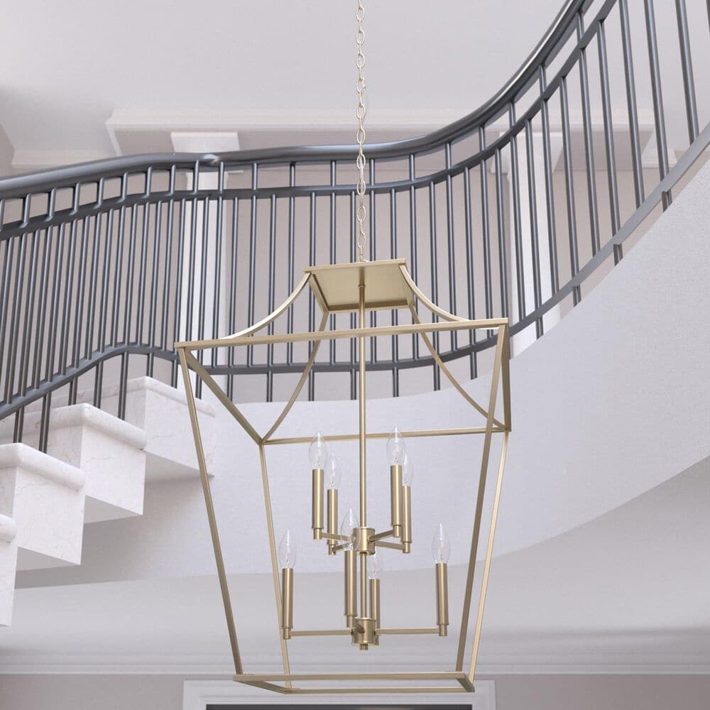 Hunter Laurel Ridge 8-Light Lantern Pendant in Alturas Gold, , large