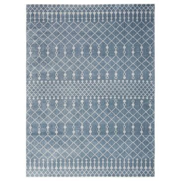Nourison Astra Machine Washable 7"10" x 10" Blue Area Rug, , large