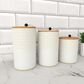 Maple and Jade Country Cottage Decorative Jar in White and Brown (Set of 3), , large