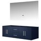 Lexora Home Geneva 60" Double Bathroom Vanity Cabinet Only in Dark Grey and 60" LED Mirror, , large