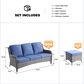 HOMLUX 3-Piece 72" Patio Sofa and Ottoman Set in Denim Blue, , large