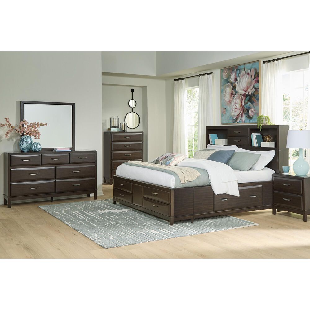 Ashley Vanmore Rectangular Mirror in Dark Brown, , large