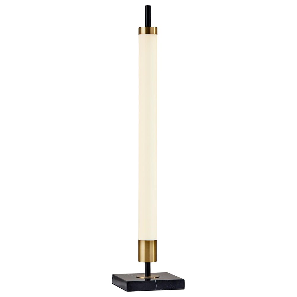 Adesso Piper LED Table Lamp in Black and Antique Brass, , large