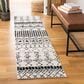 Safavieh Tulum 2" x 15" Ivory and Black Runner, , large