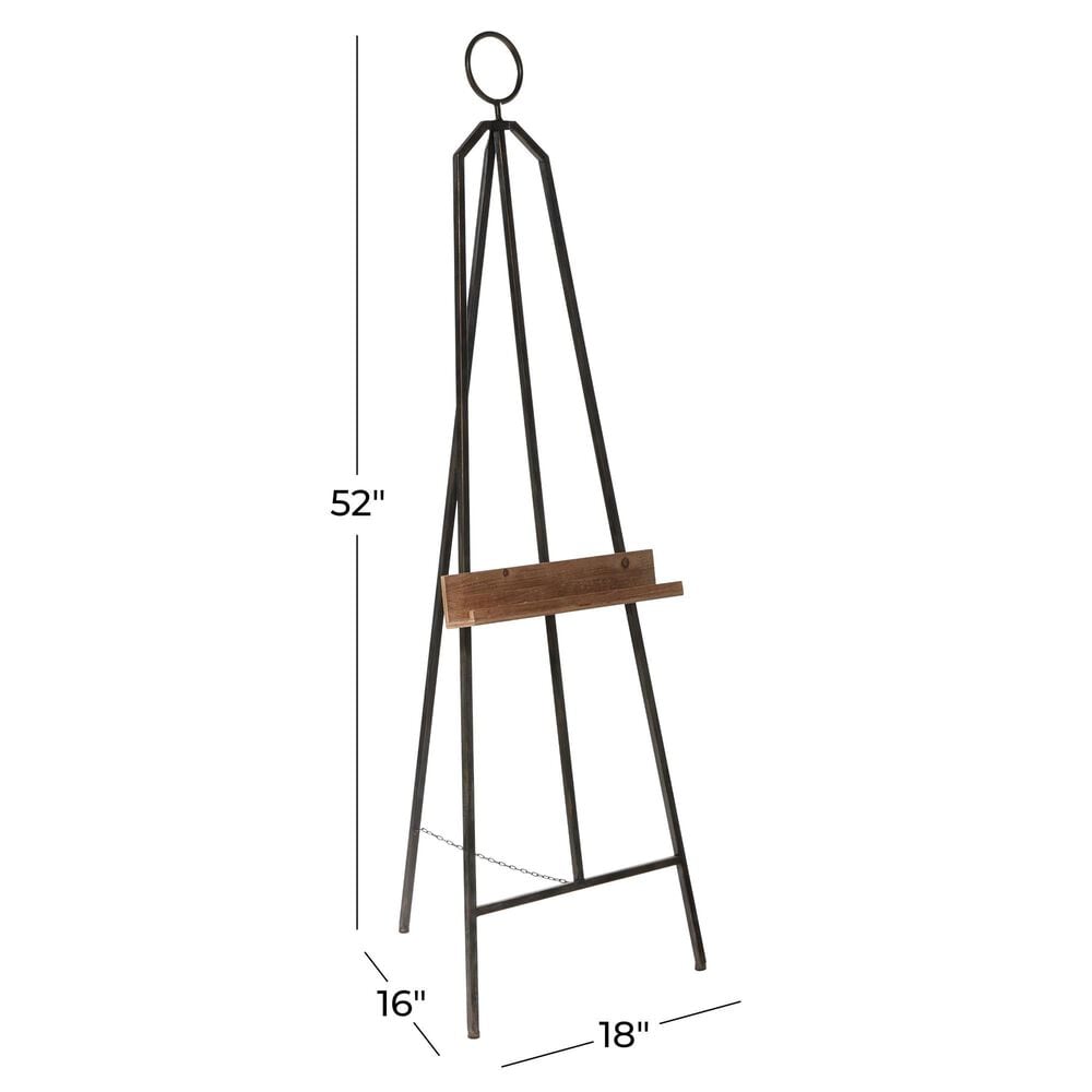 Maple and Jade Large Adjustable Display Easel with Wood Tray in Matte Black and Natural, , large