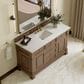 James Martin Vanities Brookfield 60" Single Bathroom Vanity in Pecan with 3 cm Arctic Fall Solid Surface Top and Rectangular Sink, , large