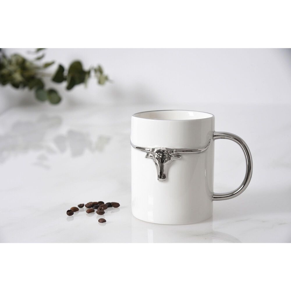 Pampa Bay Longhorns Mug in White and Silver, , large