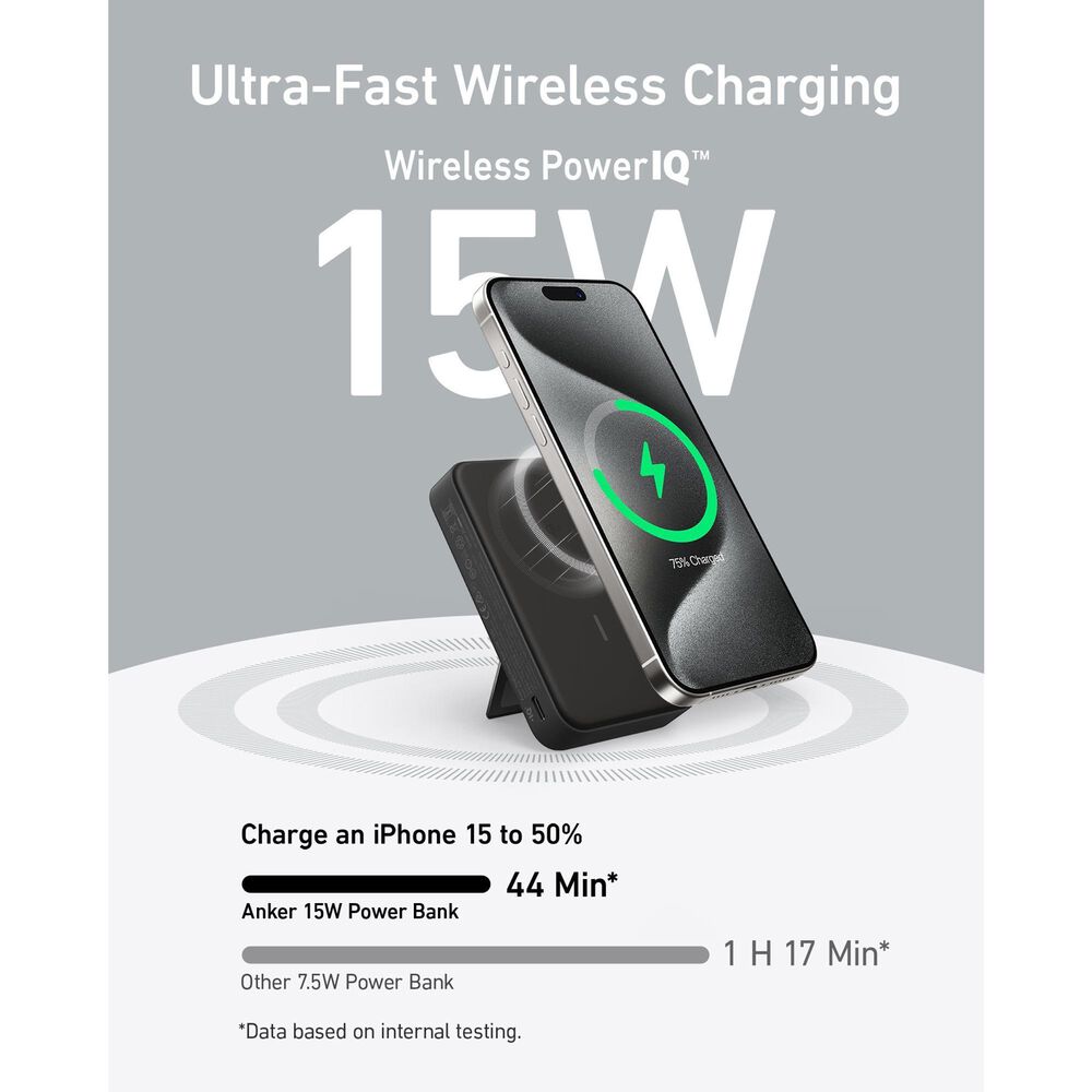 Anker MagGo Wireless Power Bank with Display in Black, , large