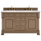 James Martin Vanities Brookfield 60" Double Bathroom Vanity in Pecan with 3 cm Arctic Fall Solid Surface Top and Rectangular Sinks, , large