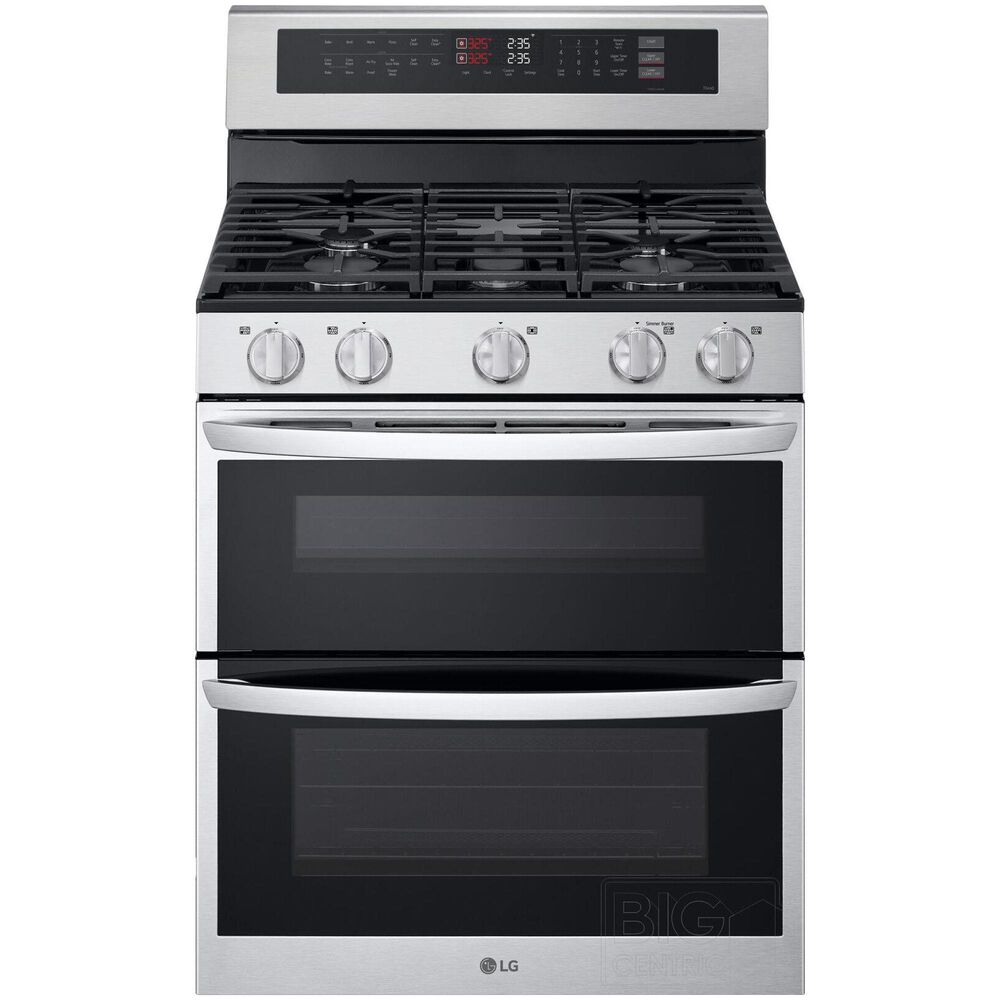 LG 6.9 cu. ft. Smart Gas Double Oven Freestanding Range with ProBake Convection and Air Fry in Stainless Steel, , large