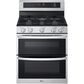 LG 6.9 cu. ft. Smart Gas Double Oven Freestanding Range with ProBake Convection and Air Fry in Stainless Steel, , large