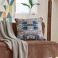 Ashley Kennick 20" Square Throw Pillow in Blue, Gold, Pink and White, , large