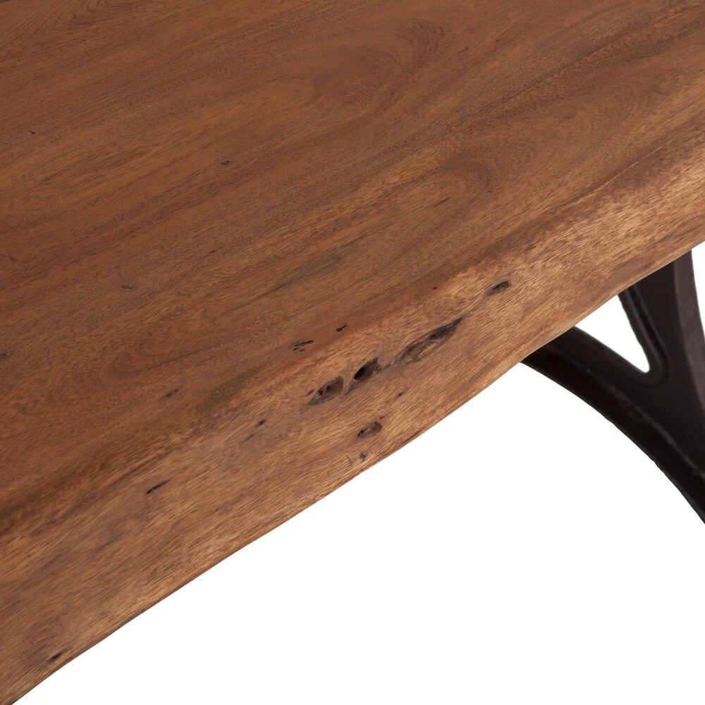 Home Trends &amp; Design Organic Forge 72&quot; Dining Table in Raw Walnut and Antique Zinc - Table Only, , large