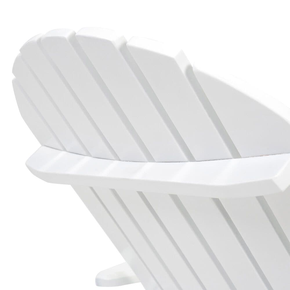 Hearth and Haven Maliu Outdoor Folding Adirondack Chair with Extendable Leg in White, , large