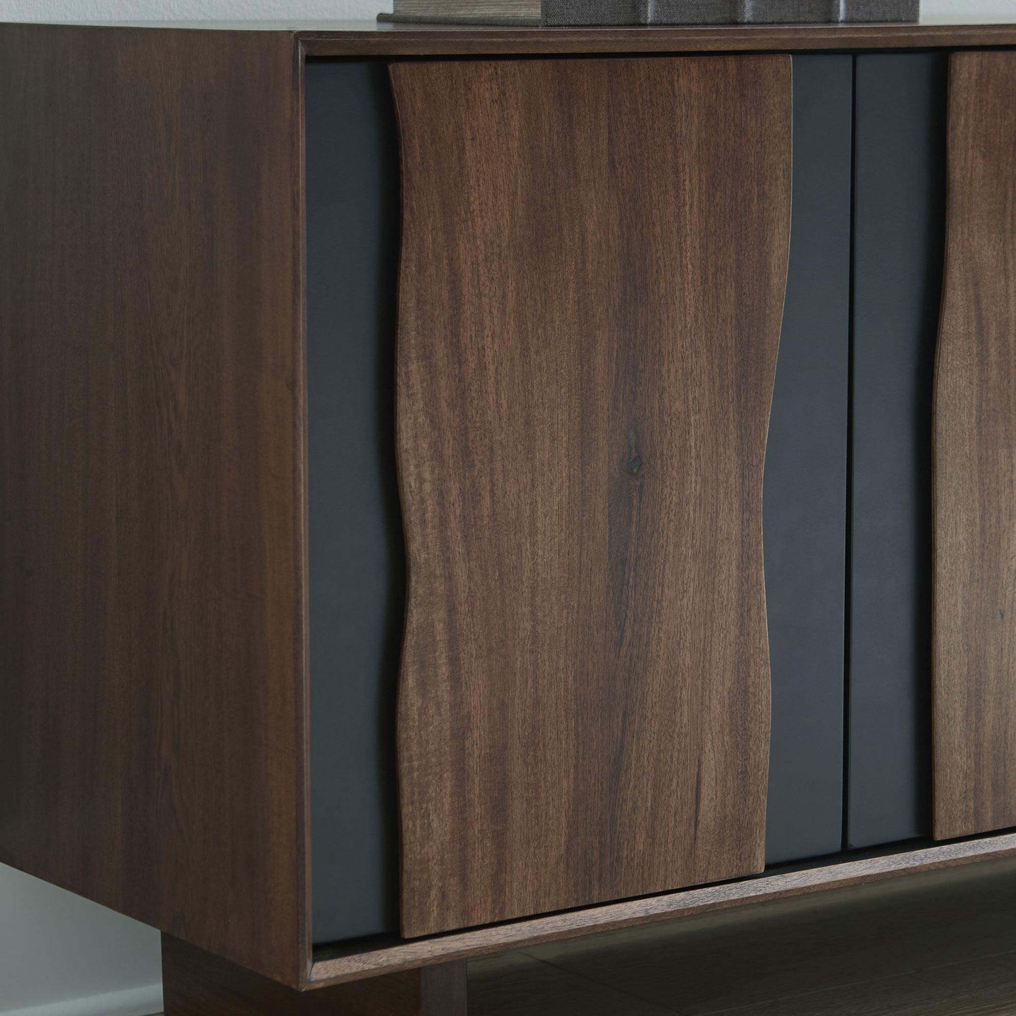 Ashley Welby Accent Cabinet in Medium Brown and Charcoal Gray