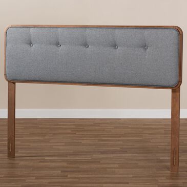 Baxton Studio Palina Full Upholstered Headboard in Dark Gray/Walnut, , large