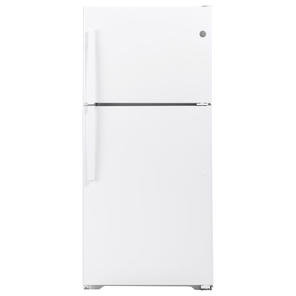 GE Appliances 21.9 Cu. Ft. Top-Freezer Refrigerator with High Gloss Handle in White, , large