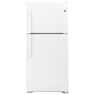 GE Appliances 21.9 Cu. Ft. Top-Freezer Refrigerator with High Gloss Handle in White, , large