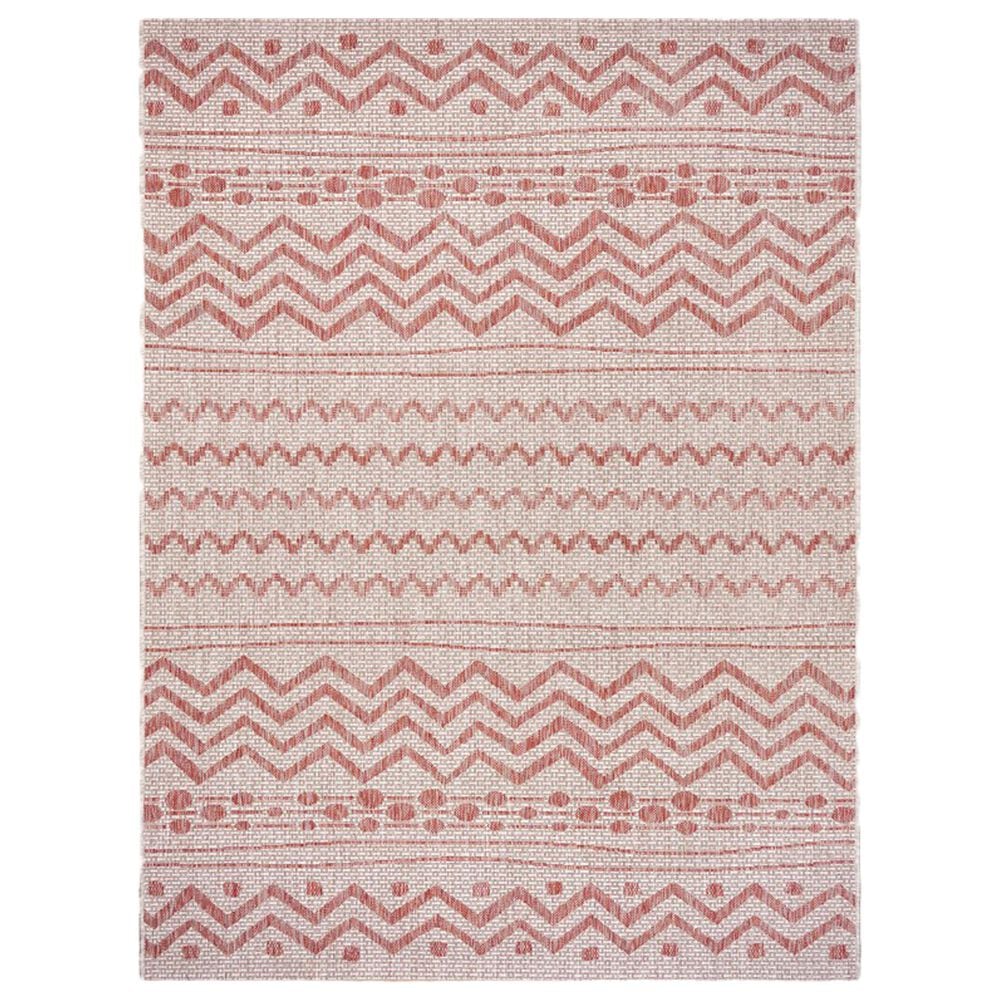 L&R Resources Sun Shower 5" x 8" Beige and Red Indoor/Outdoor Area Rug, , large