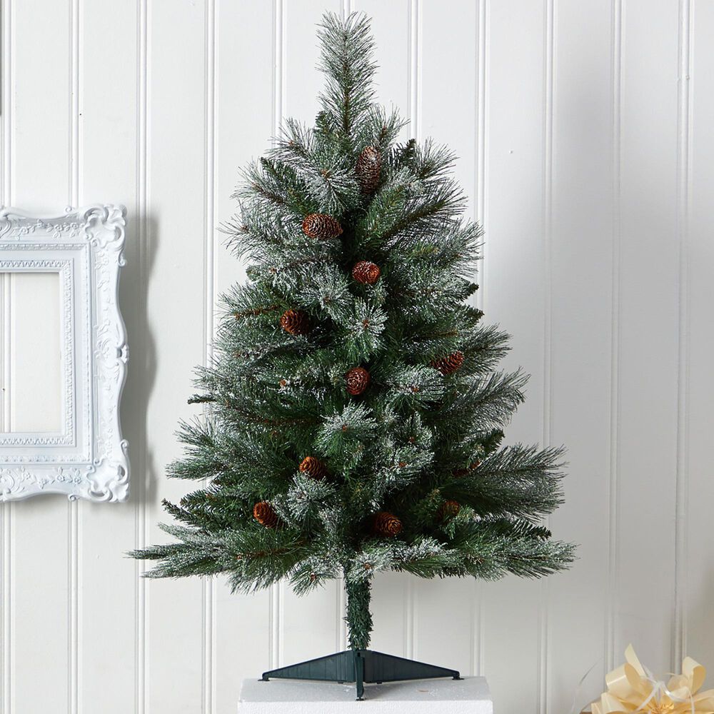 Nearly Natural Inc 3' Snowed French Alps Mountain Pine Artificial