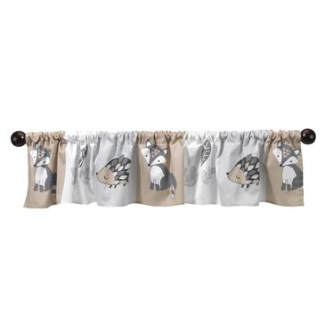 Lambs and Ivy Little Rascals Window Valance in Brown, Gray and Tan, , large