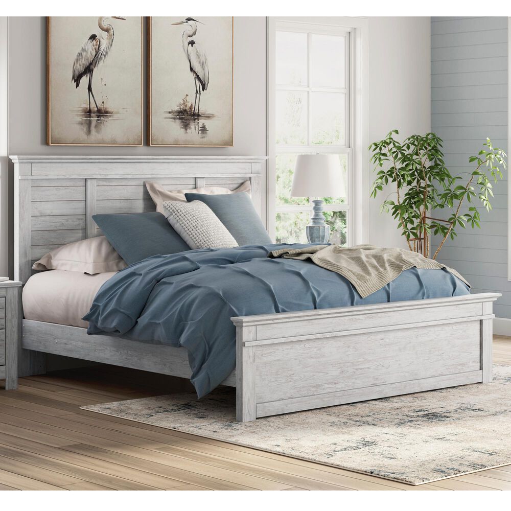Ashley Makidern King Panel Bed in Whitewash, , large