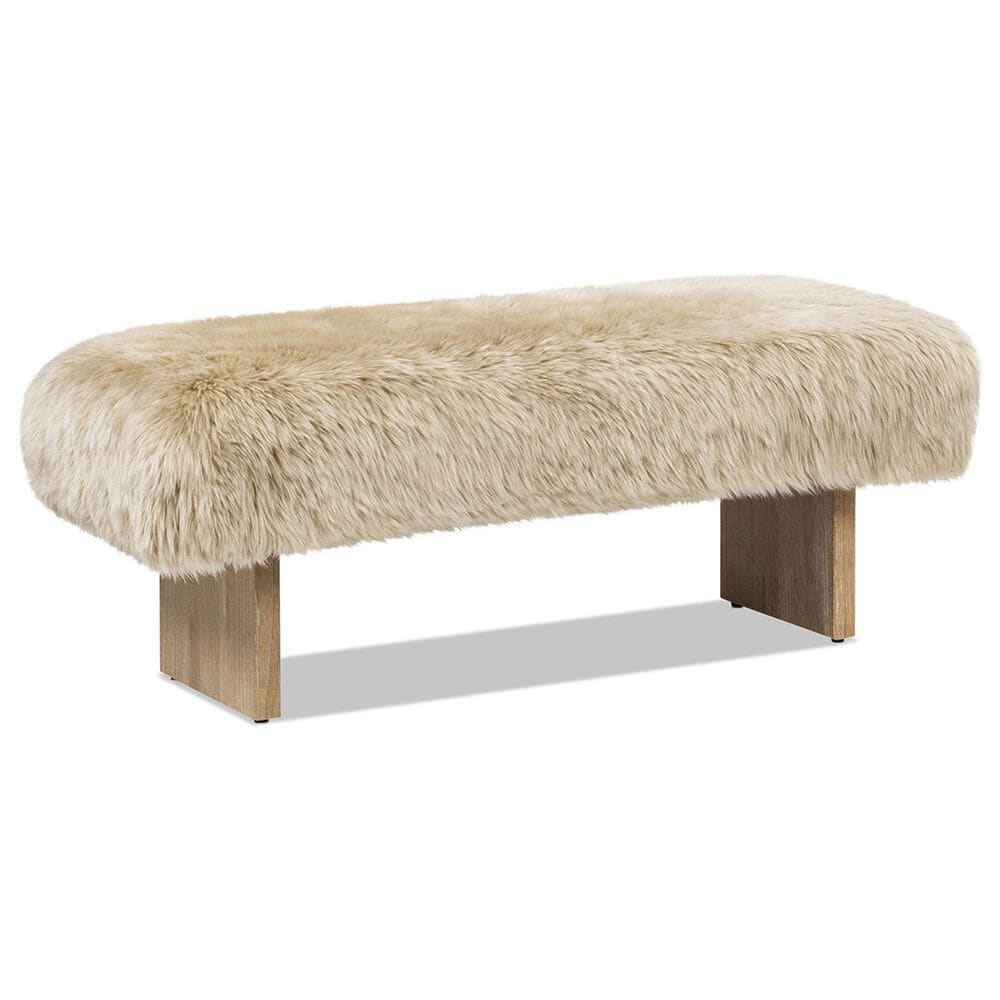Jennifer Taylor Home Leda Accent Bench with Natural Blonde Upholstered in Natural, , large