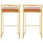 LumiSource Fuji 26" Stacker Counter Stool with Camel Upholstery in Gold (Set of 2), , large