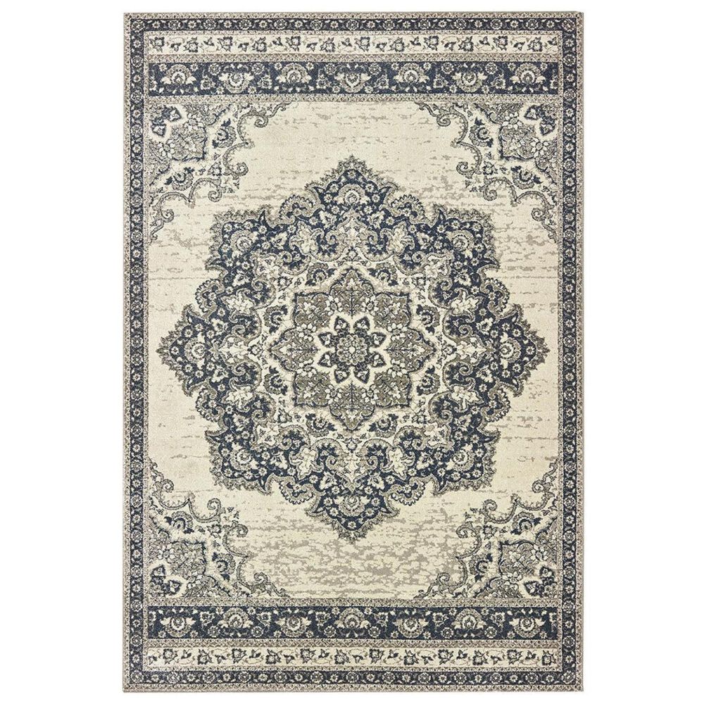 Oriental Weavers Richmond 5504I 5"3" x 7"6" Ivory and Navy Area Rug, , large
