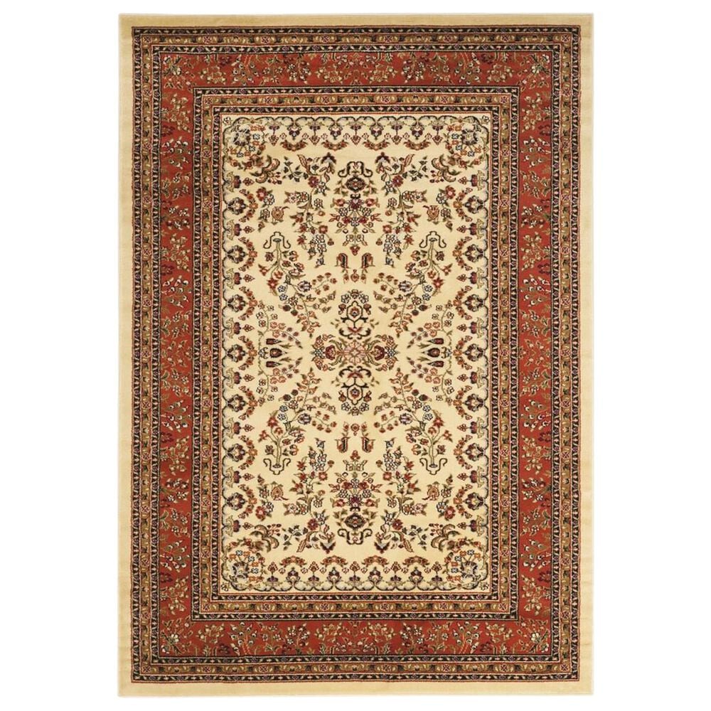 Safavieh Lyndhurst 9" x 12" Ivory and Rust Area Rug, , large