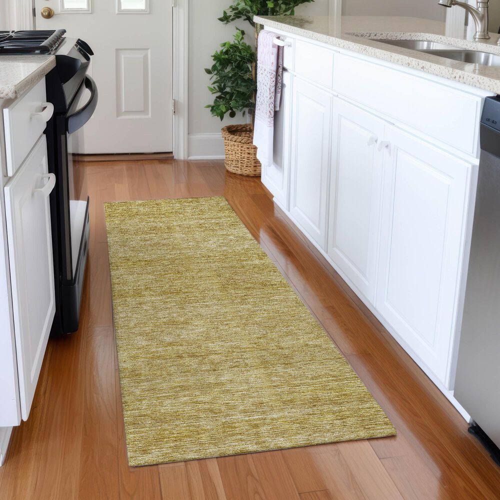Dalyn Rug Company Soft Essentials Solid Gold 2'3" x 7'6" Indoor/Outdoor Runner, , large