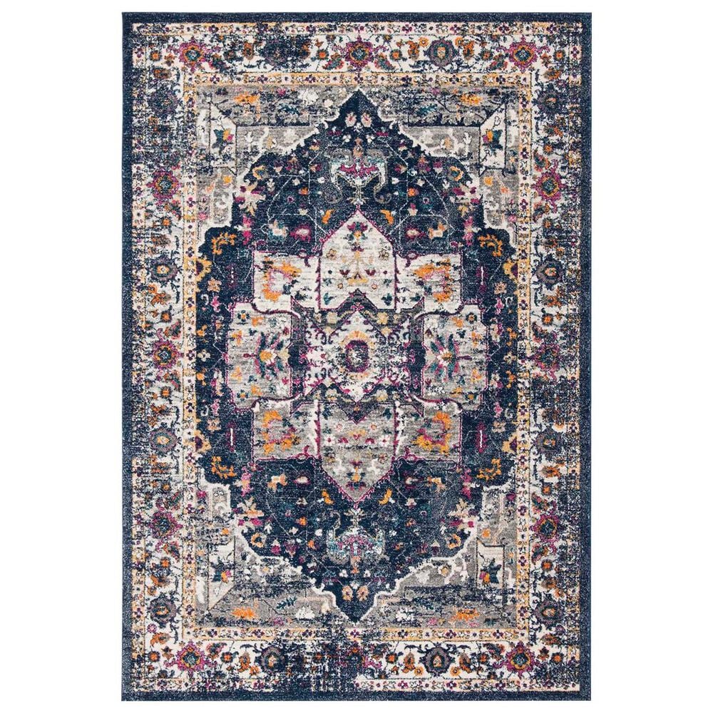 Safavieh Evoke EVK275N 4" x 6" Navy and Grey Area Rug, , large