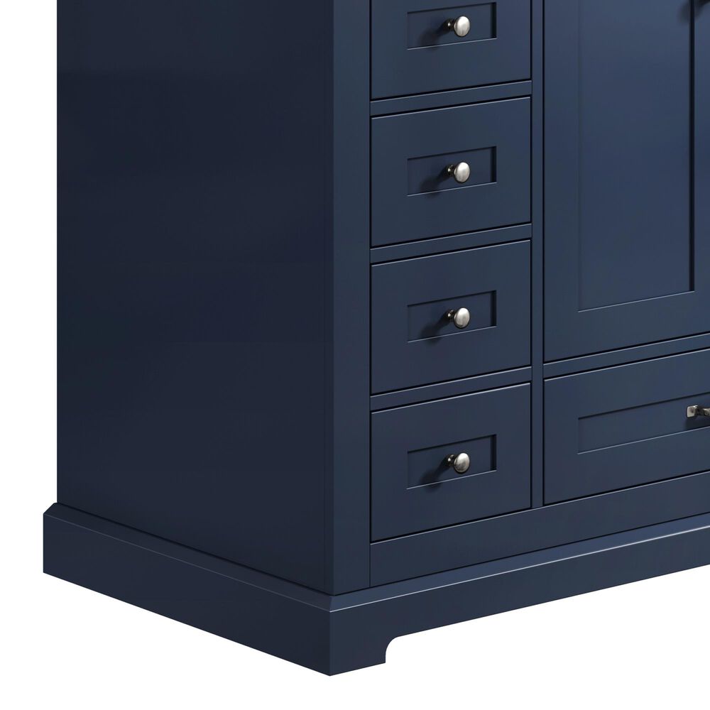 Lexora Home Dukes 48&quot; Single Bathroom Vanity in Navy Blue with 2 cm White Cultured Marble Top and Rectangular Sink, , large