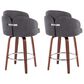 LumiSource Dahlia Swivel Counter Stool with Grey Upholstery in Walnut and Chrome (Set of 2), , large