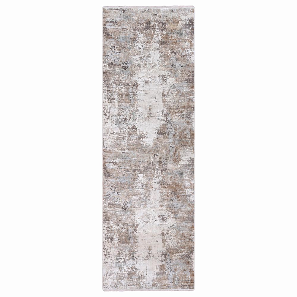 Surya Solar 3" x 8" Light Brown, Medium Gray, Charcoal and White Runner, , large