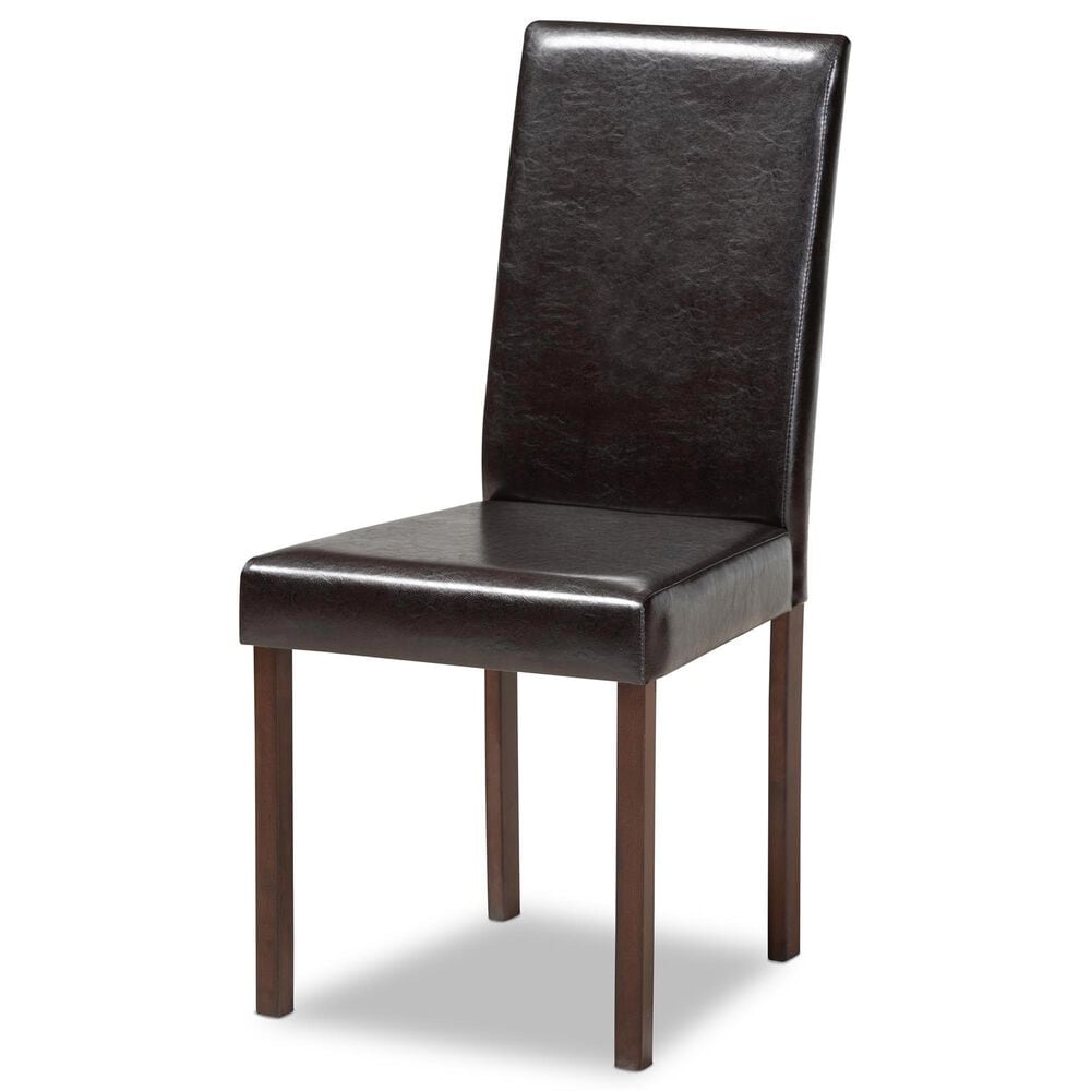 Baxton Studio Andrew Side Chair in Dark Brown (Set of 4), , large