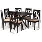Baxton Studio Callie 7-Piece Dining Set in Sand/Dark Brown, , large